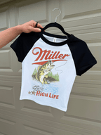 Miller High Life Baby Tee - Poppy & Vine