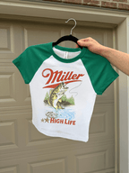 Miller High Life Baby Tee - Poppy & Vine