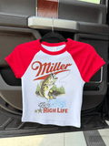 Miller High Life Baby Tee - Poppy & Vine