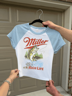 Miller High Life Baby Tee - Poppy & Vine