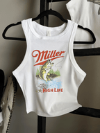 Miller High Life Cropped Tank - Poppy & Vine