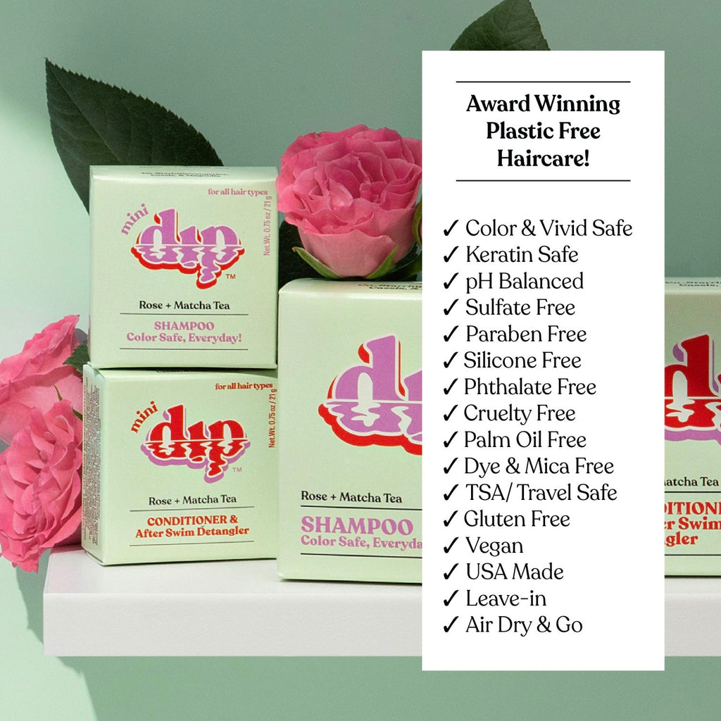 Mini Dip Conditioner & After Swim Detangler - Rose & Matcha Tea - Poppy & Vine