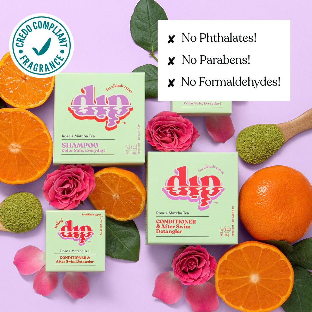 Mini Dip Conditioner & After Swim Detangler - Rose & Matcha Tea - Poppy & Vine