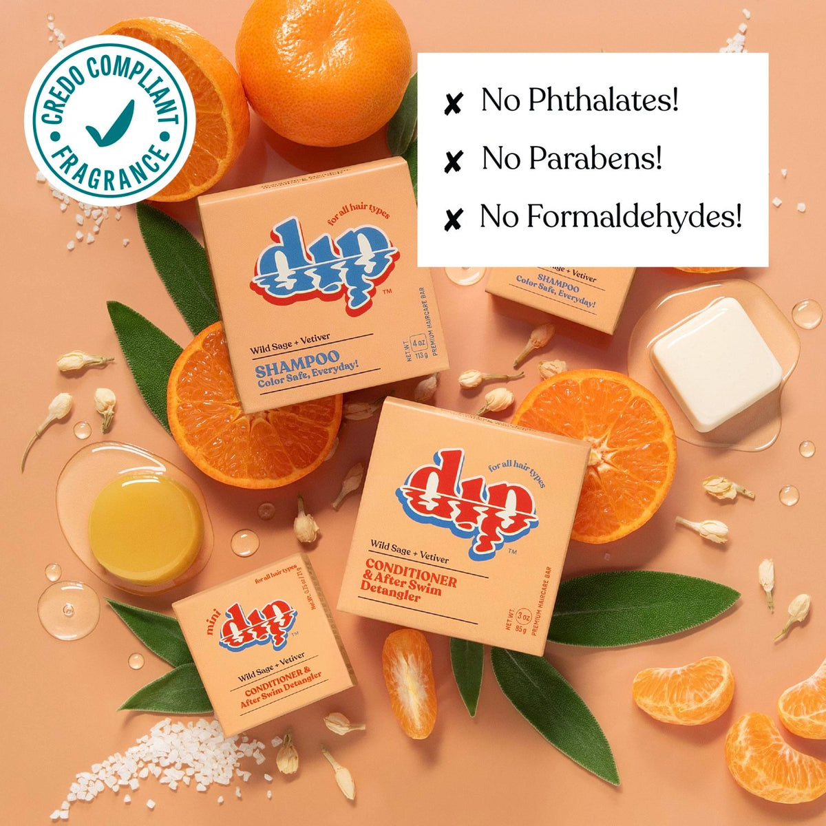 Mini Dip Conditioner & After Swim Detangler - Wild Sage & Vetiver - Poppy & Vine