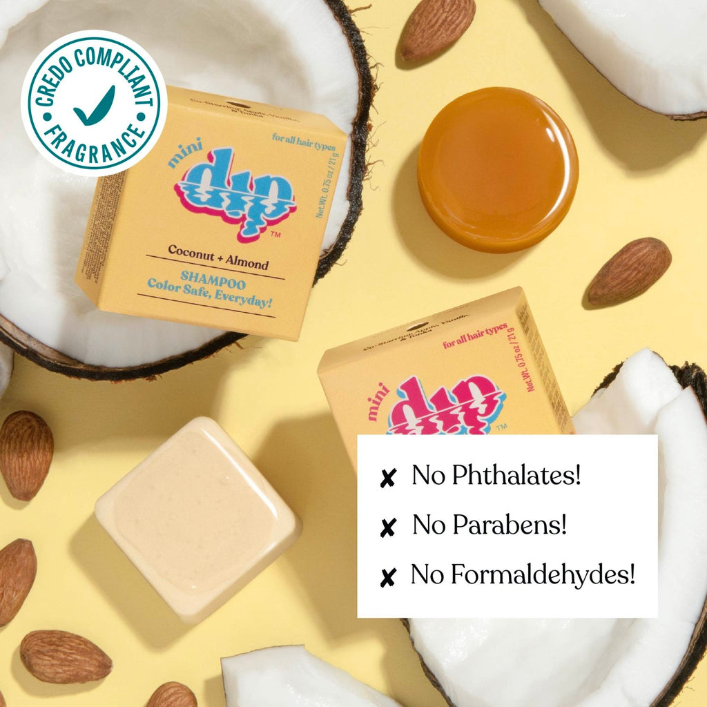 Mini Dip Shampoo Bar: Color Safe, Everyday - Coconut & Almond - Poppy & Vine