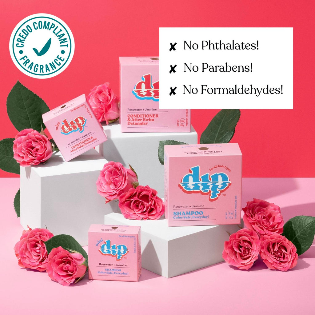Mini Dip Shampoo Bar: Color Safe, Everyday - Rosewater & Jasmine - Poppy & Vine