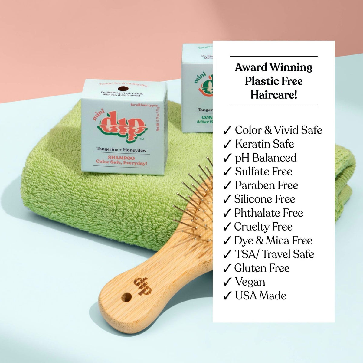 Mini Dip Shampoo Bar: Color Safe, Everyday - Tangerine & Honeydew - Poppy & Vine