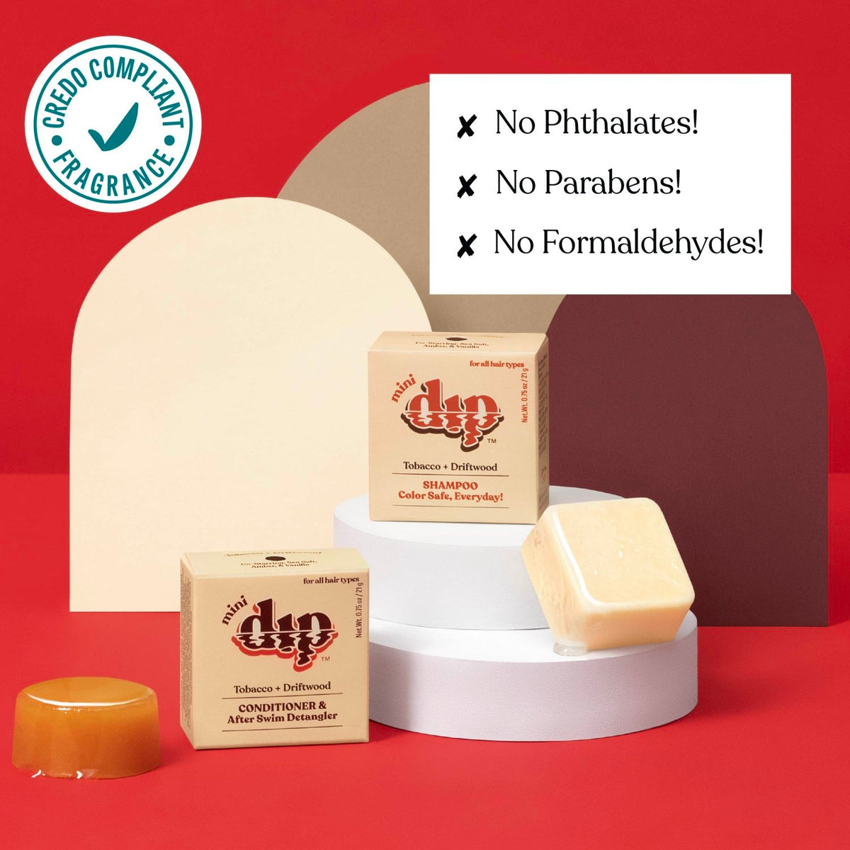 Mini Dip Shampoo Bar: Color Safe, Everyday - Tobacco & Driftwood - Poppy & Vine