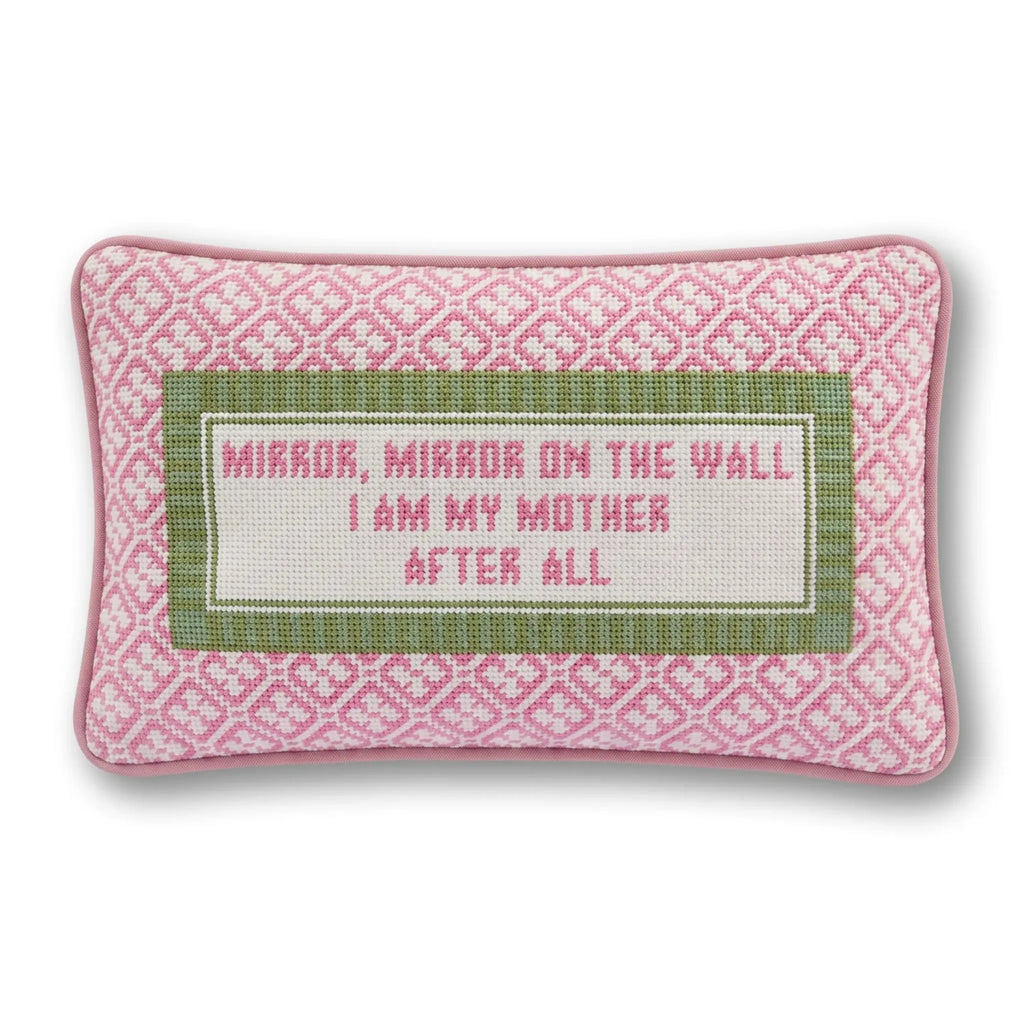 Mirror Mirror Needlepoint Pillow - Poppy & Vine