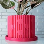 Modern Heart-Shaped Planter with Drainage & Saucer – Unique Valentine’s Day Gift for Plant Lovers, 3d Printed Planter Home Hosting Decor, - Poppy & Vine