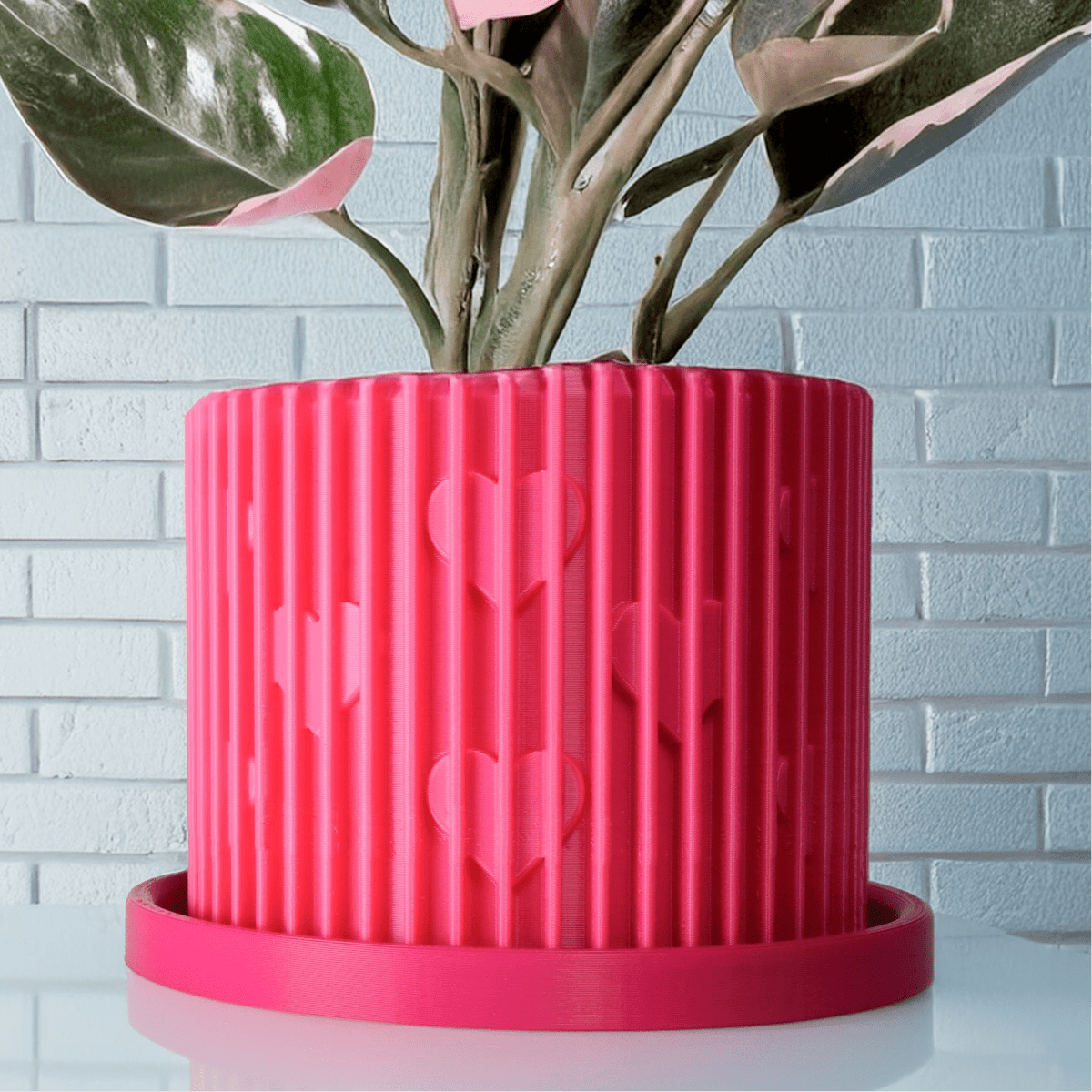Modern Heart-Shaped Planter with Drainage & Saucer – Unique Valentine’s Day Gift for Plant Lovers, 3d Printed Planter Home Hosting Decor, - Poppy & Vine