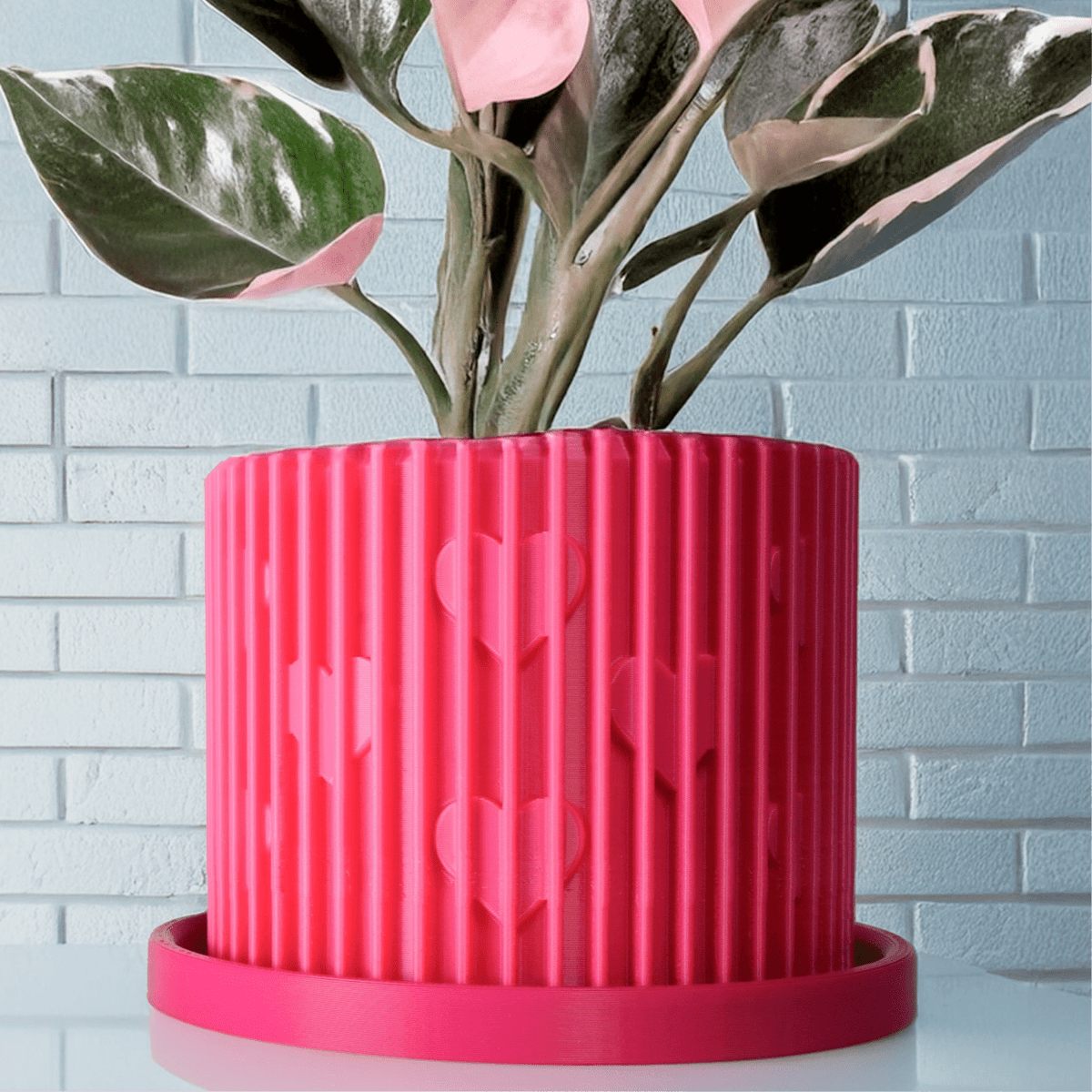 Modern Heart-Shaped Planter with Drainage & Saucer – Unique Valentine’s Day Gift for Plant Lovers, 3d Printed Planter Home Hosting Decor, - Poppy & Vine