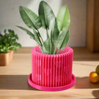 Modern Heart-Shaped Planter with Drainage & Saucer – Unique Valentine’s Day Gift for Plant Lovers, 3d Printed Planter Home Hosting Decor, - Poppy & Vine