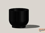 Modern Indoor Planter with Drainage – 3D Printed Fluted Plant Pot, Vertical Ribbed Design, Minimalist Decor Accent, Mid-Bubble - Poppy & Vine