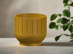 Modern Indoor Planter with Drainage – 3D Printed Fluted Plant Pot, Vertical Ribbed Design, Minimalist Decor Accent, Mid-Bubble - Poppy & Vine