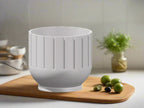 Modern Indoor Planter with Drainage – 3D Printed Fluted Plant Pot, Vertical Ribbed Design, Minimalist Decor Accent, Mid-Bubble - Poppy & Vine