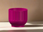 Modern Indoor Planter with Drainage – 3D Printed Fluted Plant Pot, Vertical Ribbed Design, Minimalist Decor Accent, Mid-Bubble - Poppy & Vine