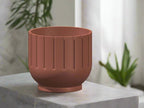 Modern Indoor Planter with Drainage – 3D Printed Fluted Plant Pot, Vertical Ribbed Design, Minimalist Decor Accent, Mid-Bubble - Poppy & Vine