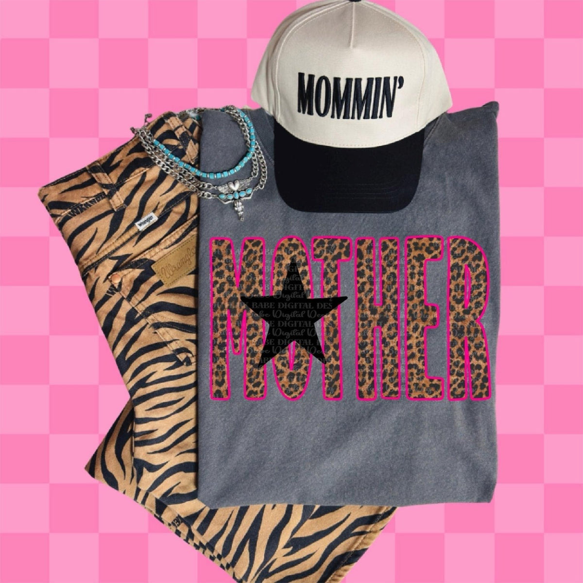 Mother Leopard Print Western Graphic Tee | Cowgirl Mom Shirt | Western Mama T-Shirt - Poppy & Vine