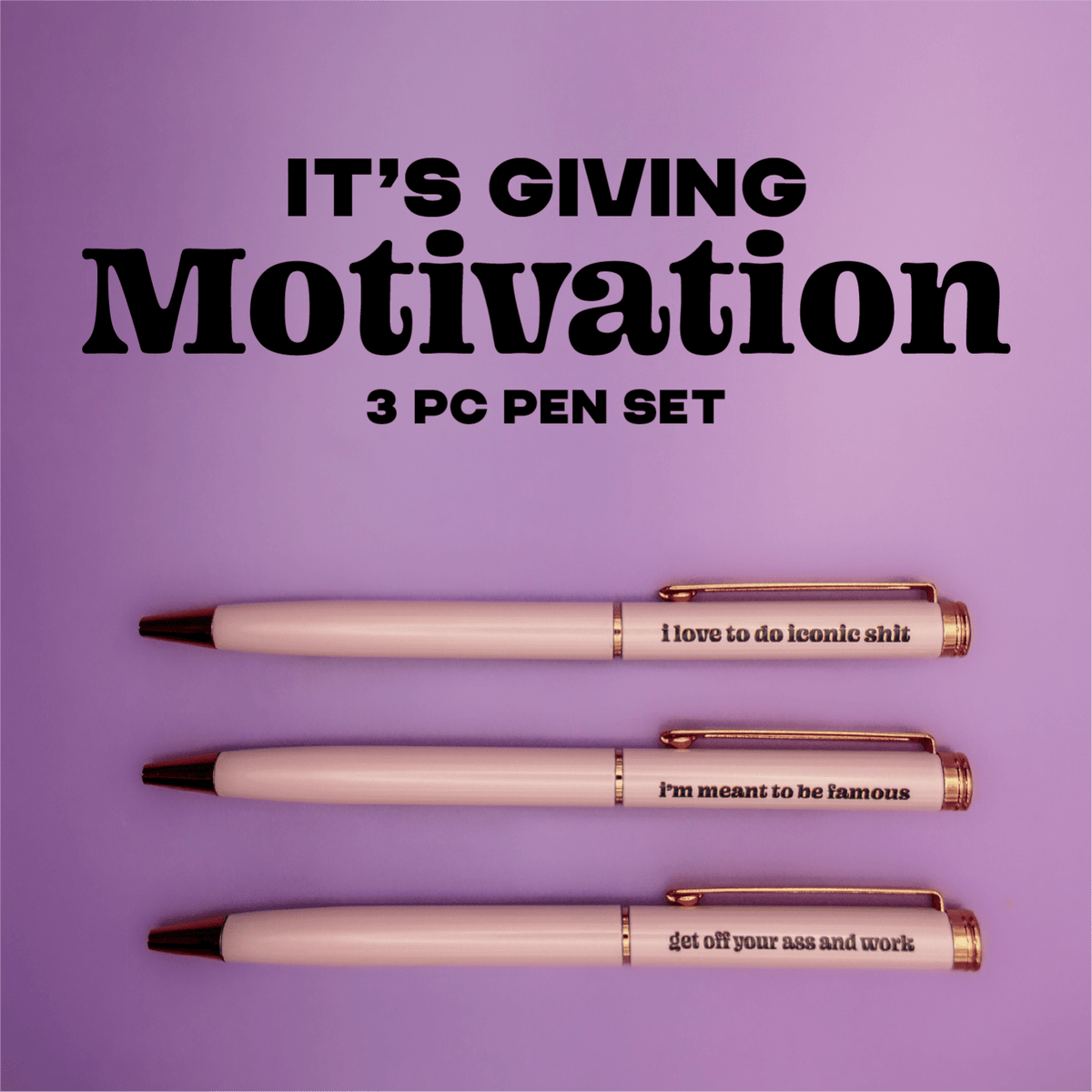 Motivation to be Rich & Famous Pen Set - Poppy & Vine