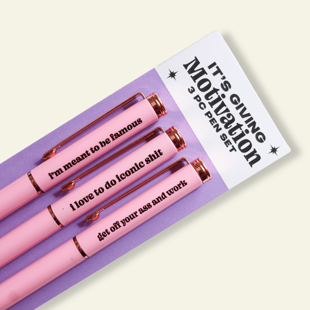 Motivation to be Rich & Famous Pen Set - Poppy & Vine