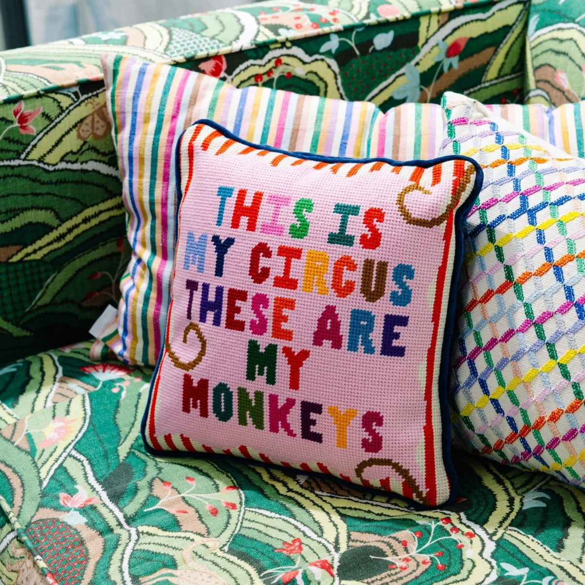 My Circus Needlepoint Pillow - Poppy & Vine