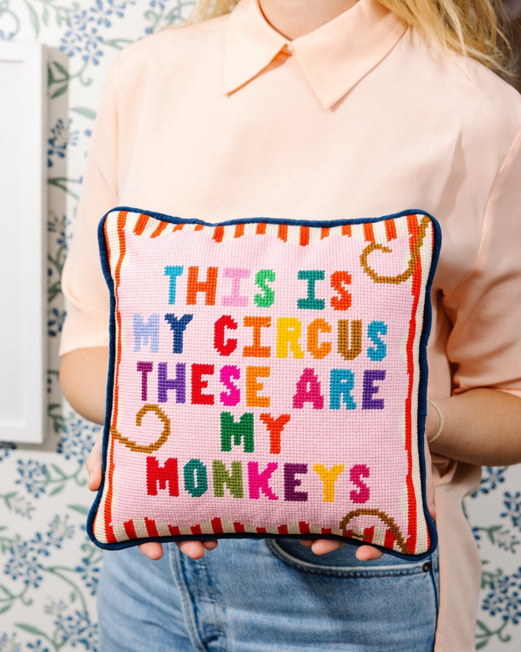 My Circus Needlepoint Pillow - Poppy & Vine