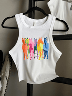 Neon Horses Cropped Tank - Poppy & Vine