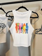 Neon Horses Cropped Tank - Poppy & Vine
