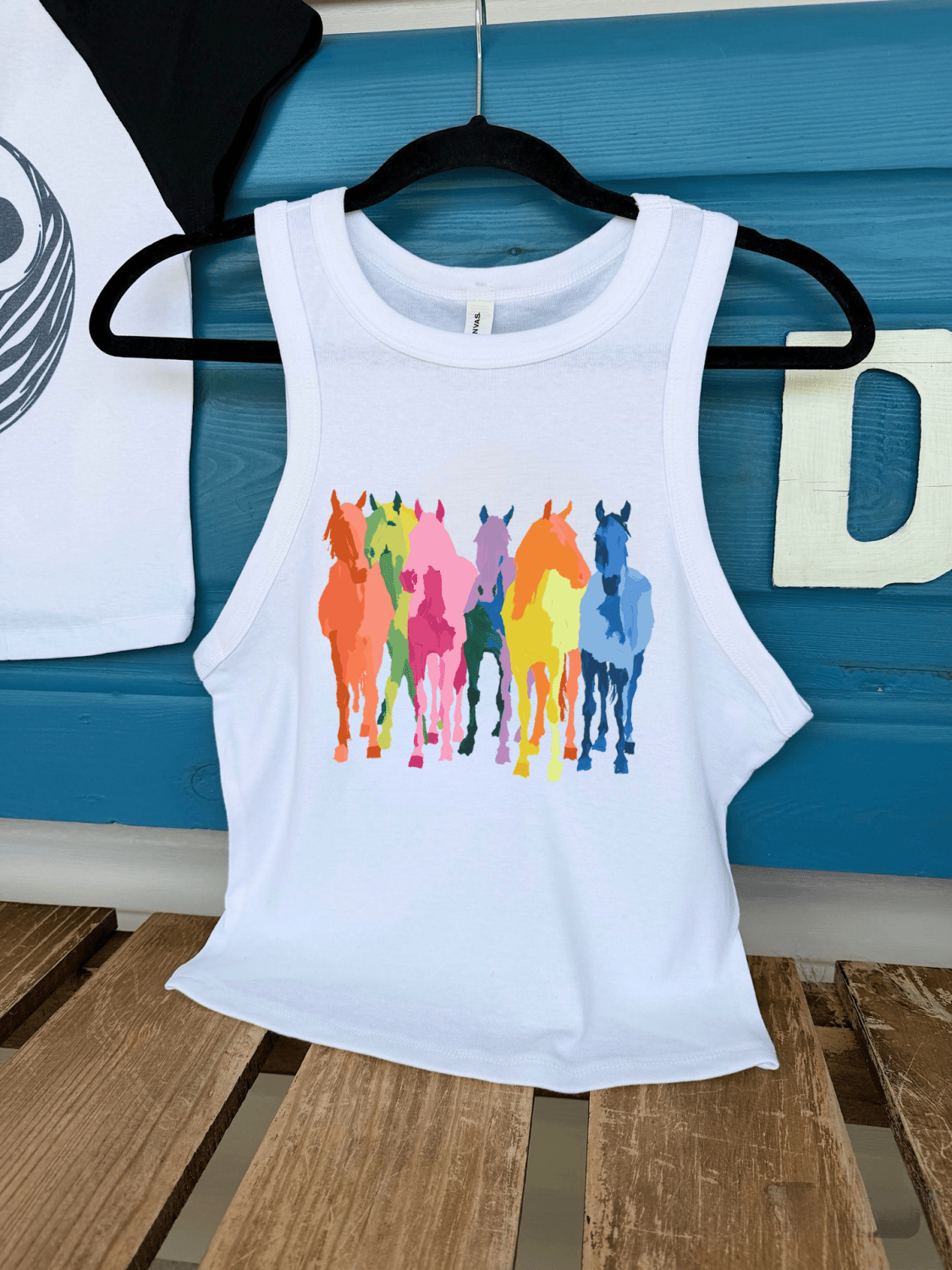 Neon Horses Cropped Tank - Poppy & Vine