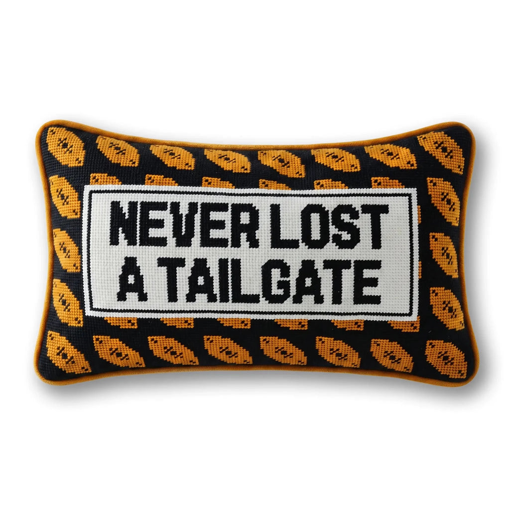 Never Lost A Tailgate Needlepoint Pillow - Poppy & Vine