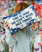 Nice Things Needlepoint Pillow - Poppy & Vine