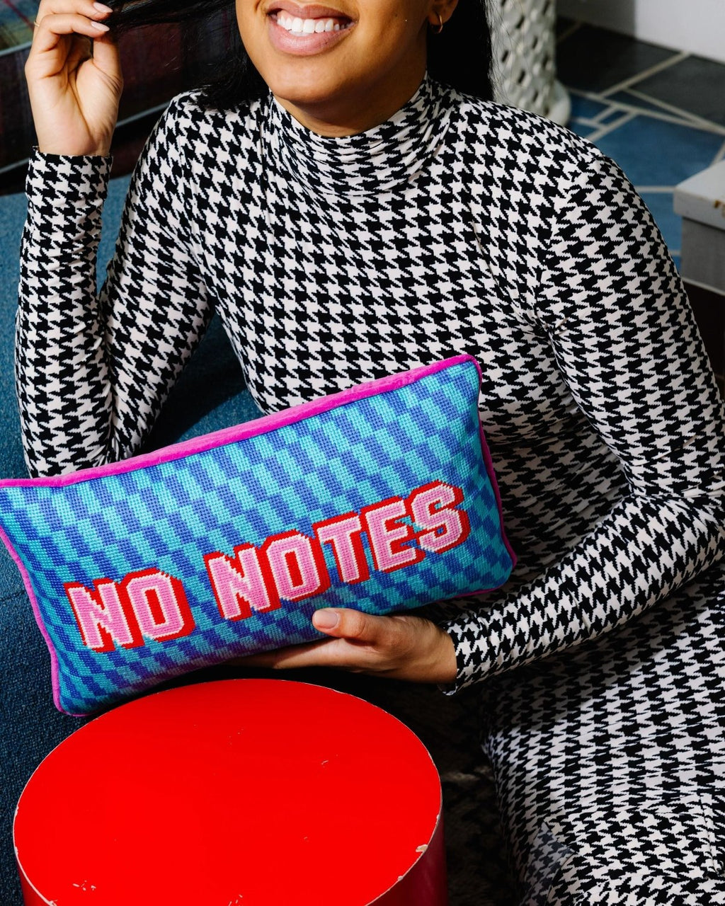 No Notes Needlepoint Pillow - Poppy & Vine