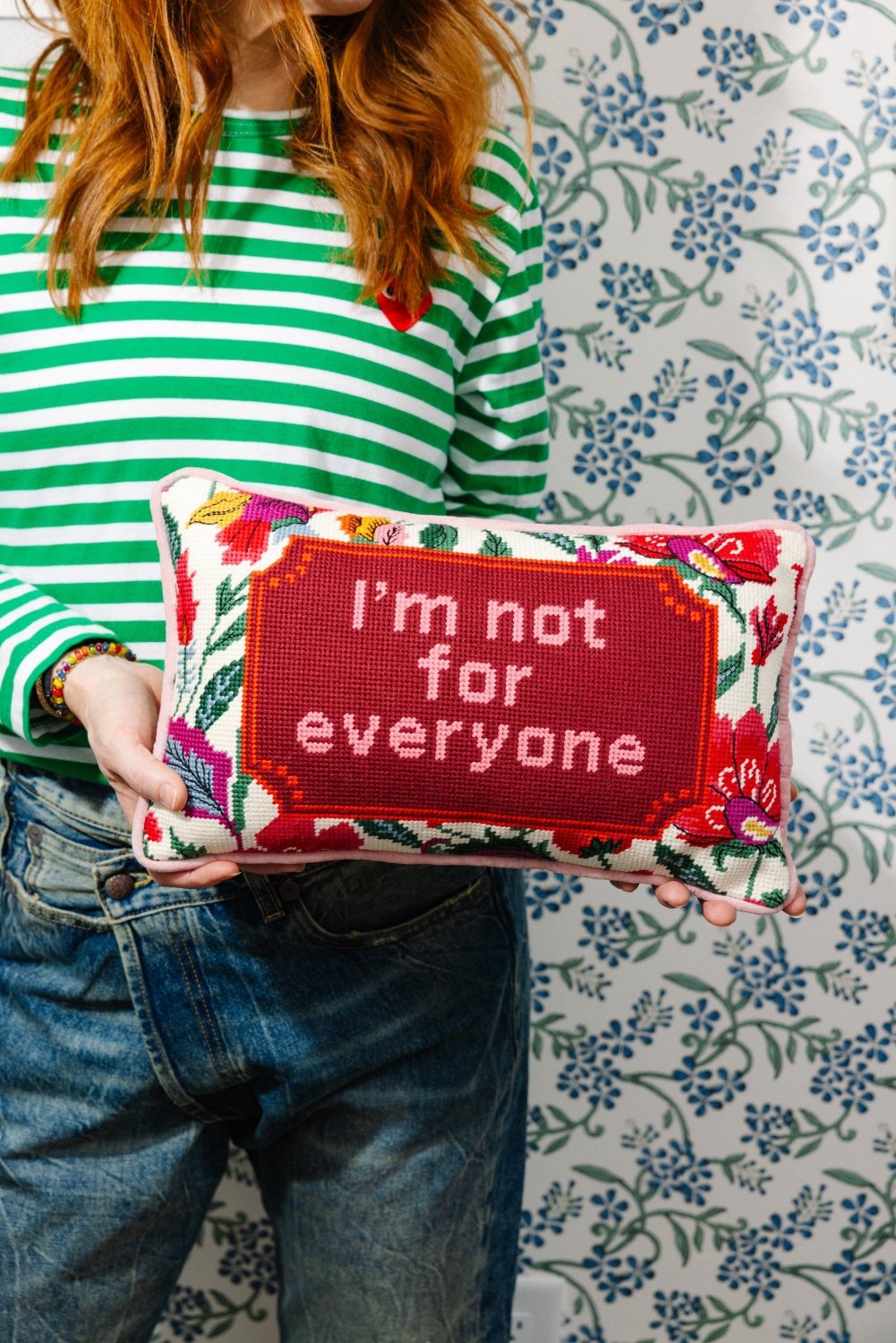 Not For Everyone Needlepoint Pillow - Poppy & Vine