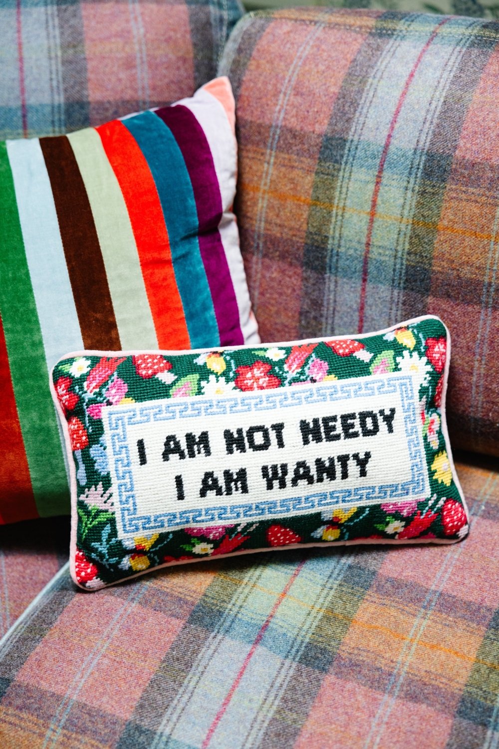 Not Needy Needlepoint Pillow - Poppy & Vine