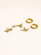 Novaé 18K Gold Non-Tarnish CZ Mix Earring Set - Poppy & Vine