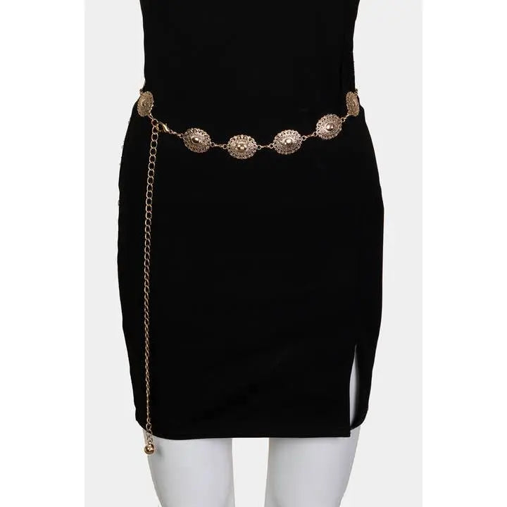 Ornate Oval Disc Chain Belt - Poppy & Vine