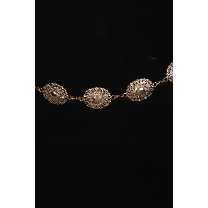 Ornate Oval Disc Chain Belt - Poppy & Vine