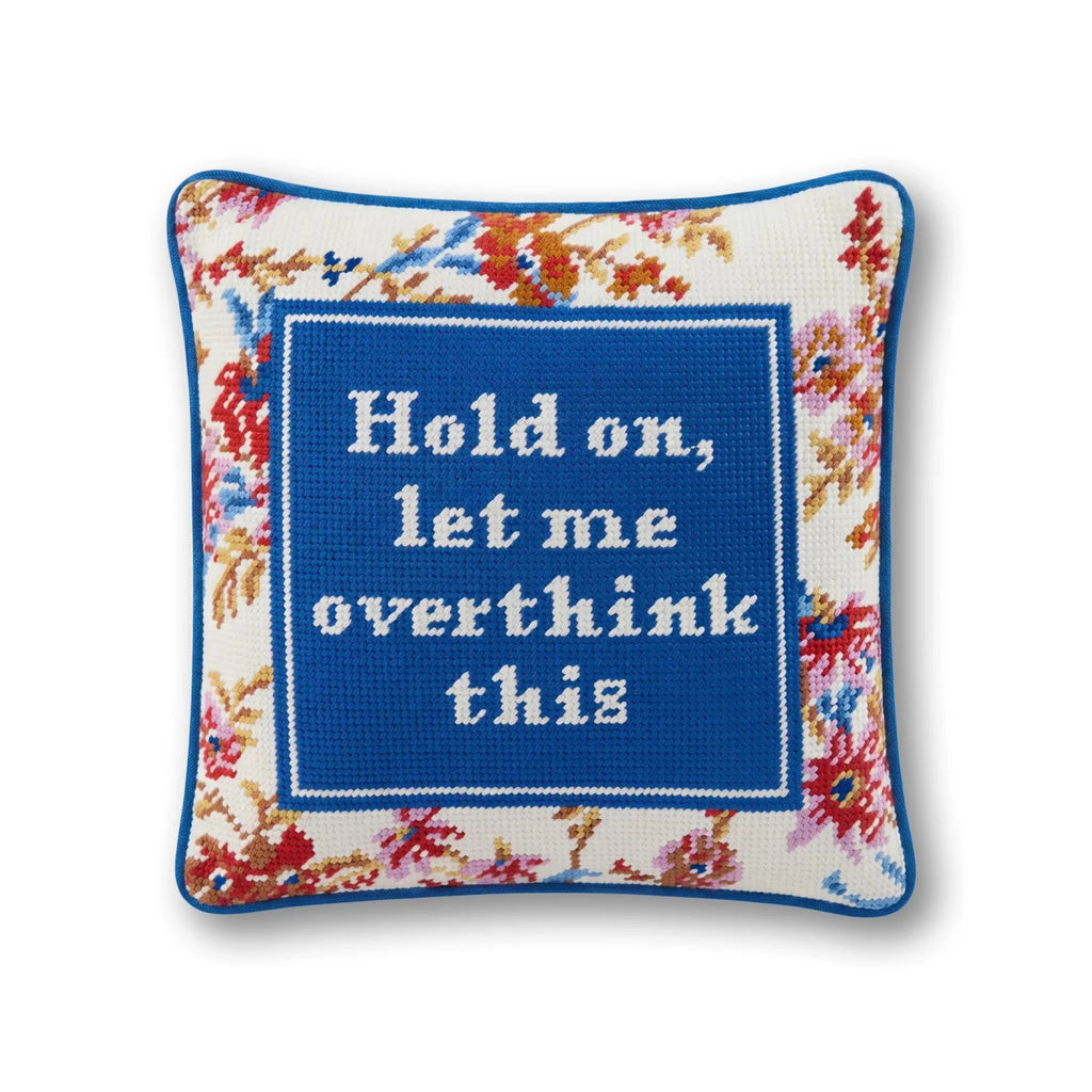 Overthink Needlepoint Pillow - Poppy & Vine