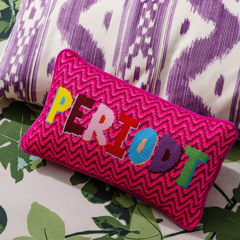 Periodt Needlepoint Pillow - Poppy & Vine
