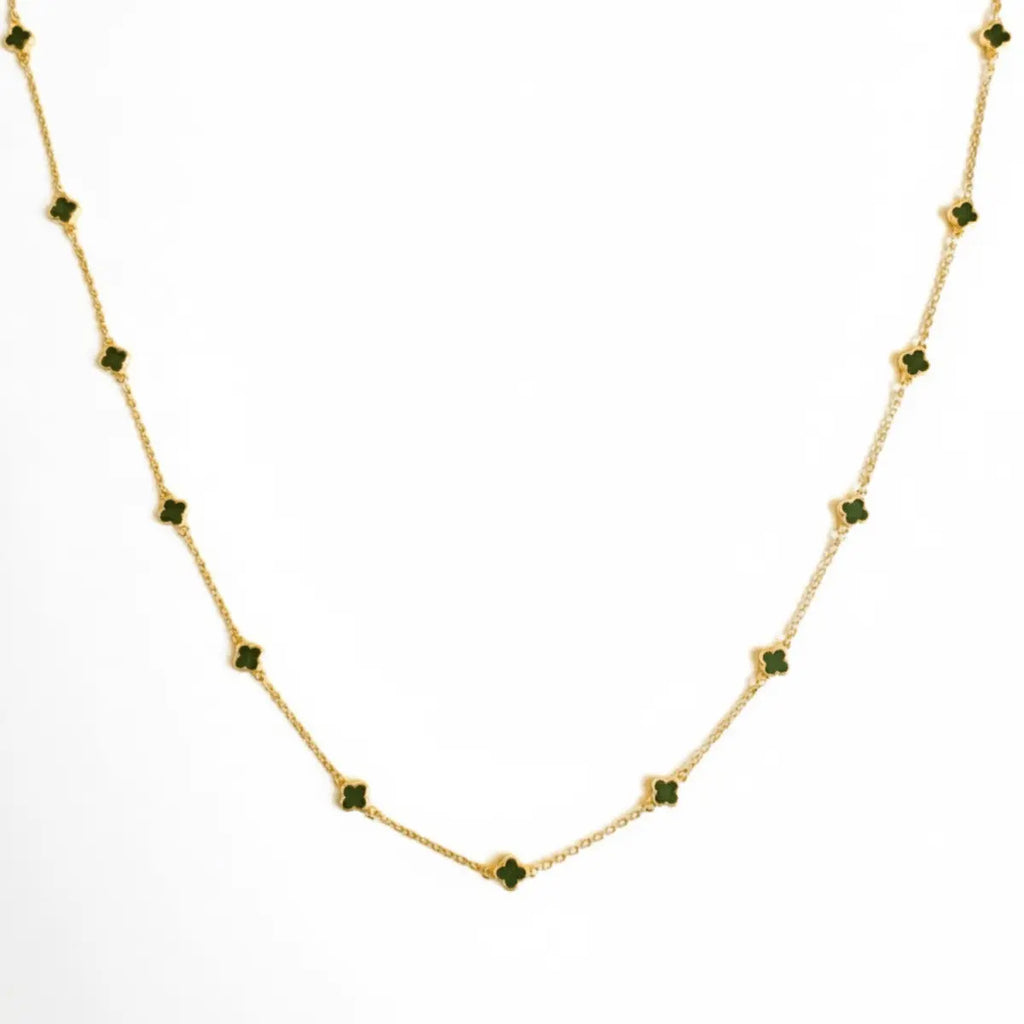 Petite Colored Clover Necklace - Poppy & Vine