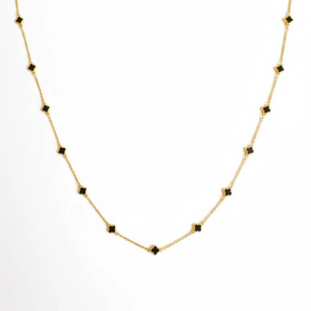 Petite Colored Clover Necklace - Poppy & Vine