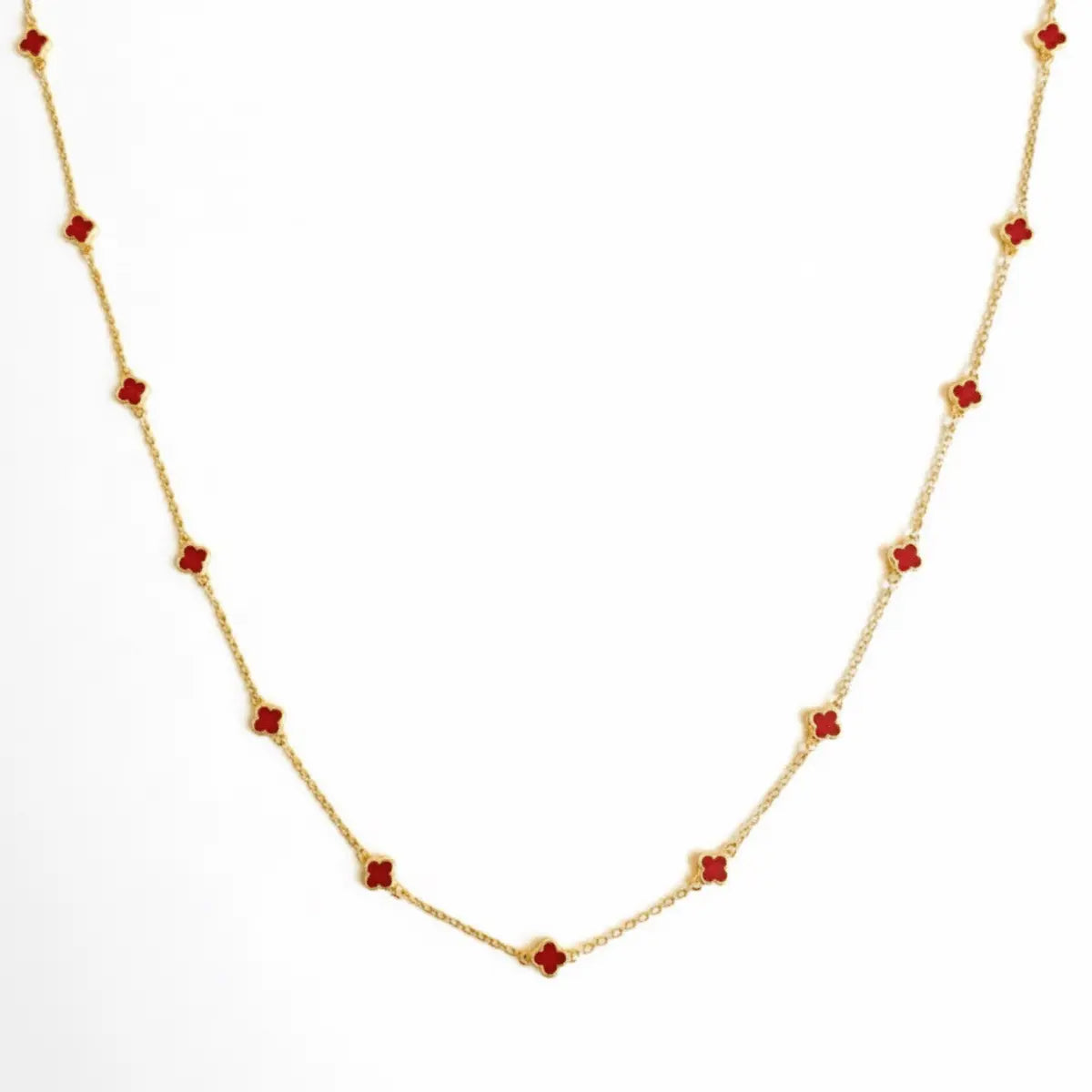 Petite Colored Clover Necklace - Poppy & Vine