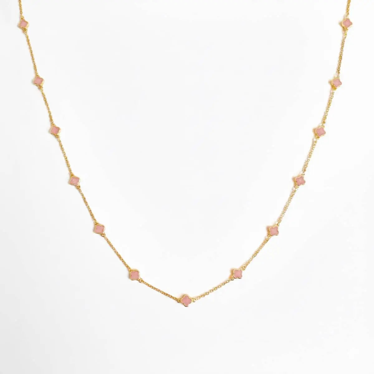 Petite Colored Clover Necklace - Poppy & Vine