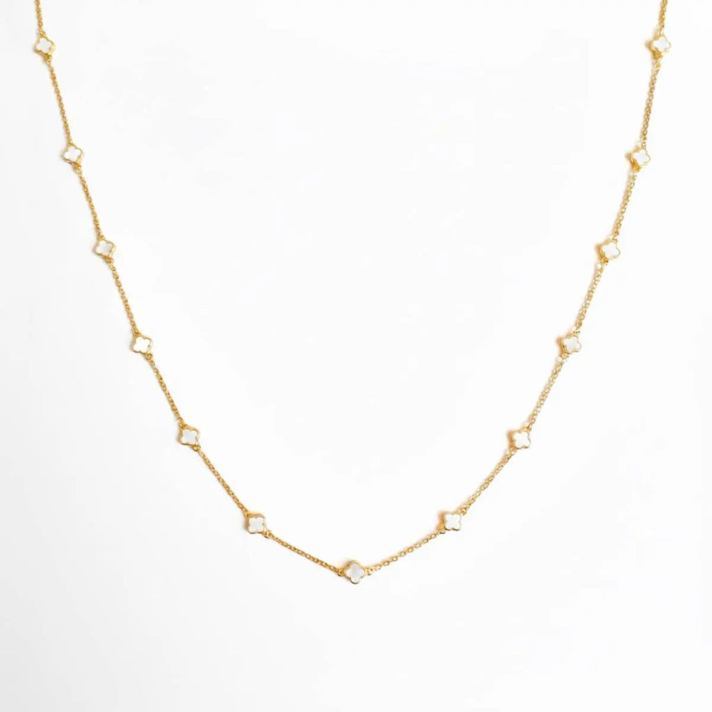 Petite Colored Clover Necklace - Poppy & Vine
