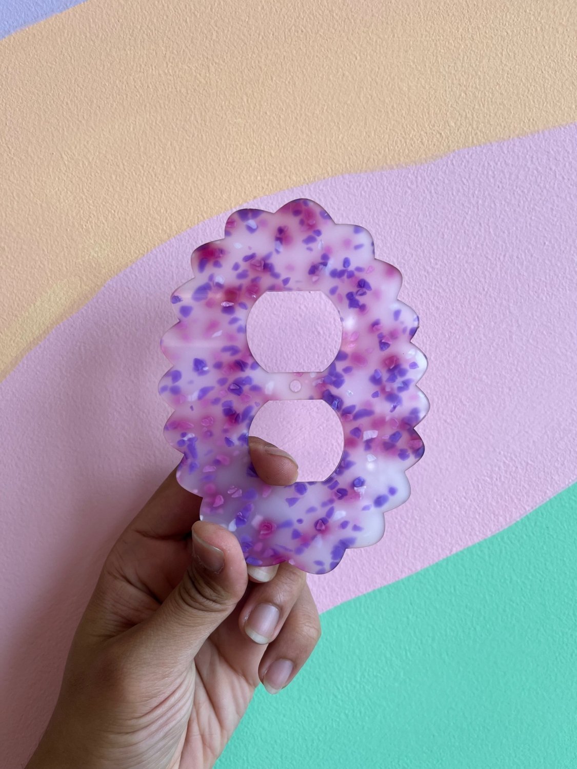 Pink and Purple Terrazzo Outlet Covers - Poppy & Vine