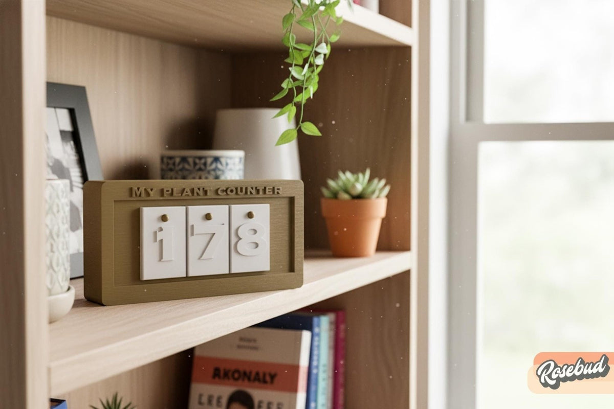 Plant Lover Gift, Plant Counter Sliding Display, Unique Houseplant Gift Idea, Garden Lover Gift, Modern Plant Decor, Plant Milestone Counter - Poppy & Vine