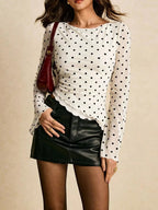 Polka Dot Flare Sleeve Blouse - Poppy & Vine