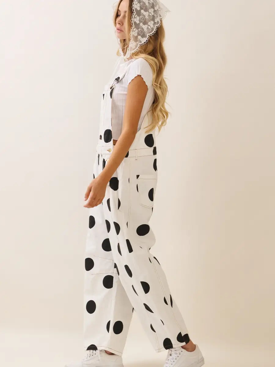 Dot Your Type Polka Dot Denim Overalls| VIP Pre-Order