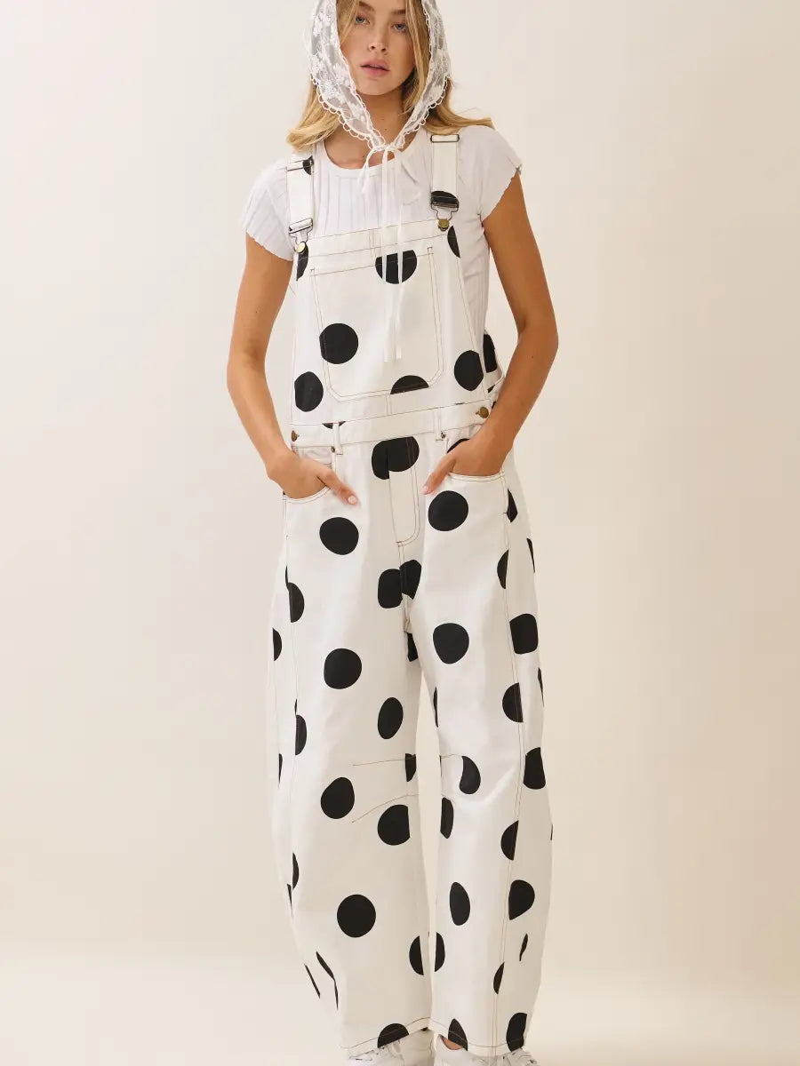 Dot Your Type Polka Dot Denim Overalls| VIP Pre-Order